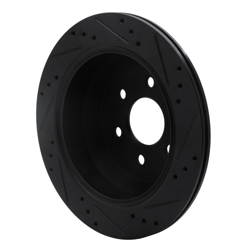 Chevrolet Colorado Brake Rotor (1) - Rear Left - R1 Concepts - Drilled & Slotted - Black - `15-`20